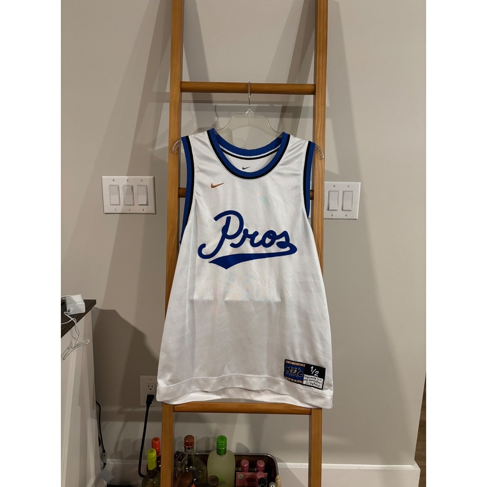 Nike Lil Penny Pros Basketball Jersey White Blue‎ 1/2 Mens Medium CV1903-100